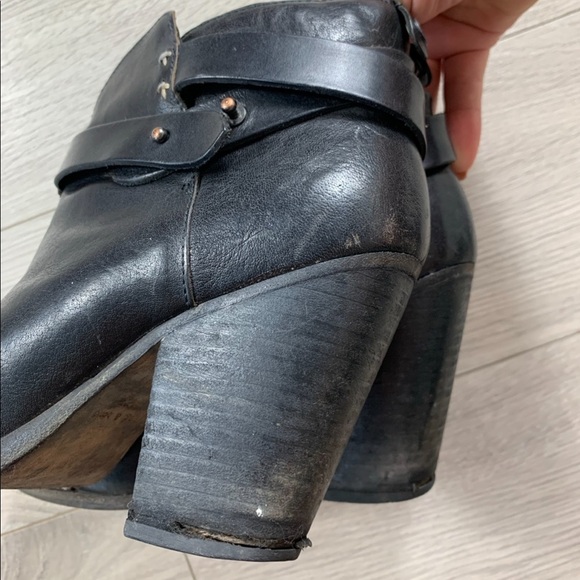 Rag & Bone Black Harrow Leather Heeled Boots - Picture 8 of 13